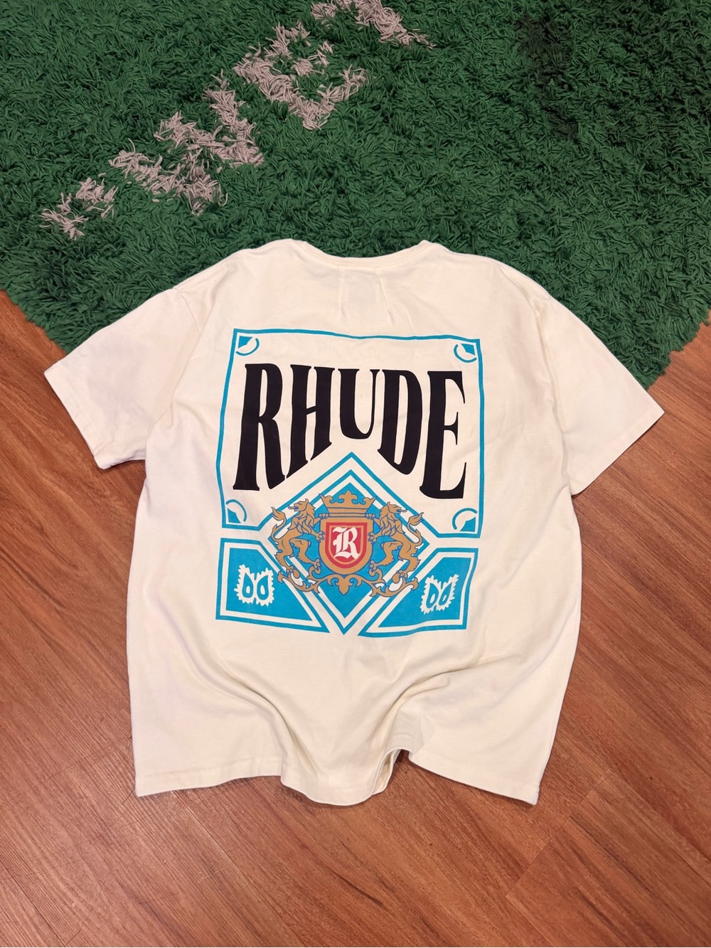 Rhude - Racing Crest Tee - Vintage White - Size S - Preowned